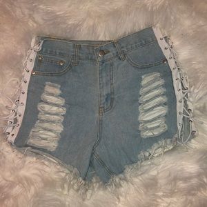 COPY - “Indestructible” Destroyed Denim Shorts